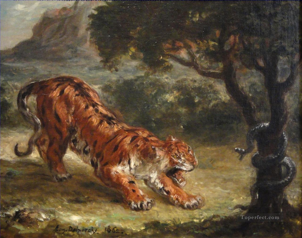 Tiger und Schlange von Eugene Ölgemälde